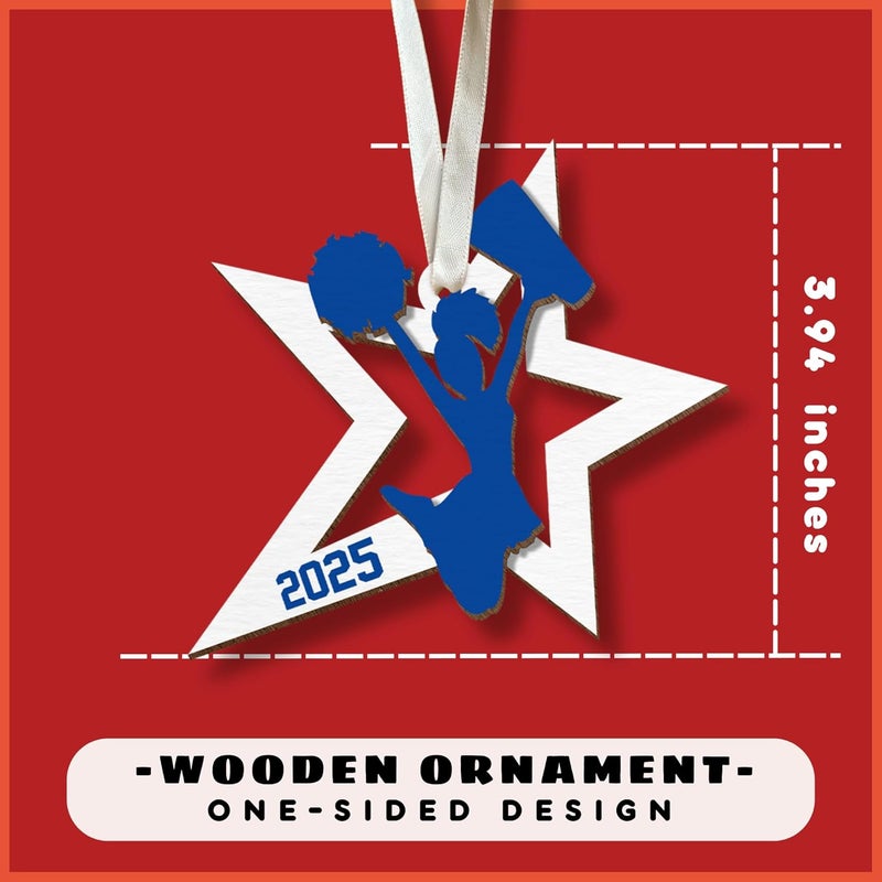 MAPDTWO Cheerleader Ornament - Cheerleader Gifts - Senior Night Cheerleaders Gifts - Cheerleading Ornaments for Girls Teens, Cheerleaders Captain Team - 2 Layered Wood Christmas Ornament 2025 - Image 2
